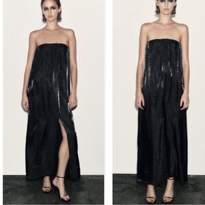 ZARA BLACK STRAPLESS DRESS